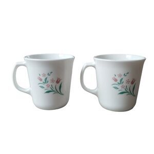 Set of 2 Corning  Ware Rosemarie Mugs/Cups, Floral